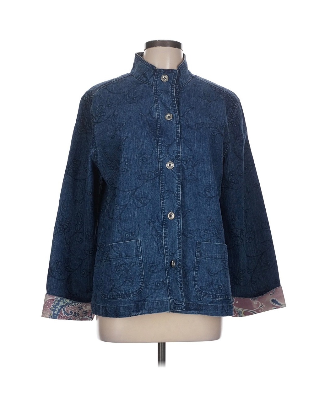 Alfred Dunner Woman Embroidered Denim Jacket Size 20W